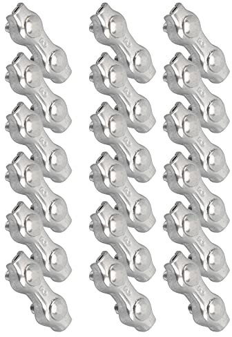 Zunate Clip de Cuerda de Alambre, Dispositivo de Bloqueo de 18 Piezas Clip de Alambre de Acero Clips de Alambre de fijación de Acero Inoxidable para construcción/Cuerdas de Alambre/vehículos