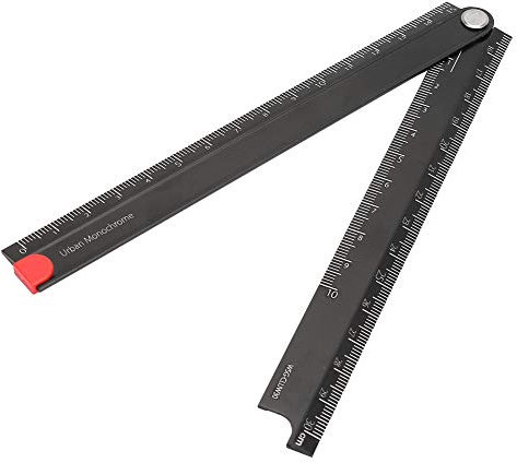 Tbest Foldable Ruler 12 Inch Rulers Folding Aluminum Alloy Ruler 0 300Mm Simple 90°Folding Metal Stationery
