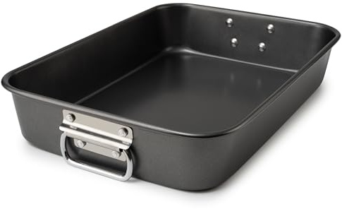 Molde para lasaña, molde para hornear de 15 x 10 x 2.8 pulgadas para horno, sartén antiadherente con asas, bandeja profunda para hornear brownie, molde rectangular resistente para tartas