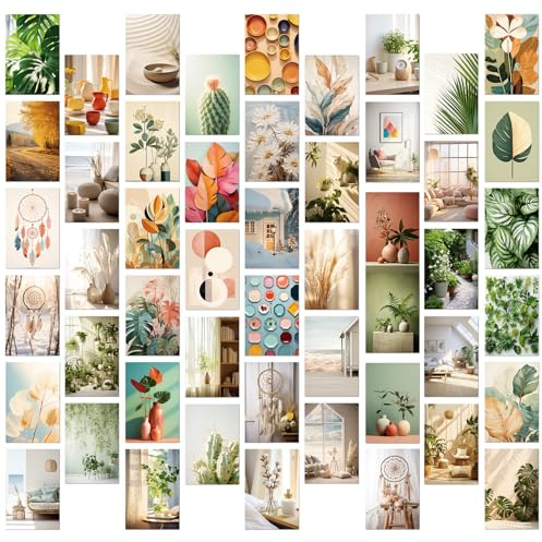 50 Pcs Nordic Style Postcards - Scenic Landscape Art Cards for Wall Decor, Home, Scrapbooking, Greetings & Invitations (Minimalist Fresh Design)