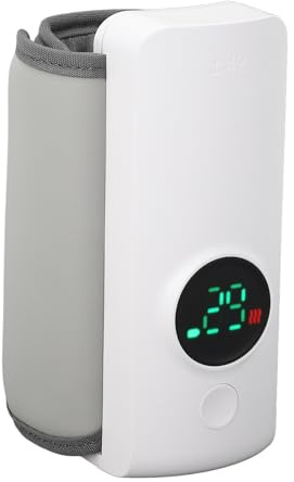 JTLB Snabb uppvärmning med 48-timmars varmhållning, 6000 mAh batteri, bärbar flaskvärmare på resan, trådlös flaskvärmare för spädbarnsmjölk med konstant temperatur,
