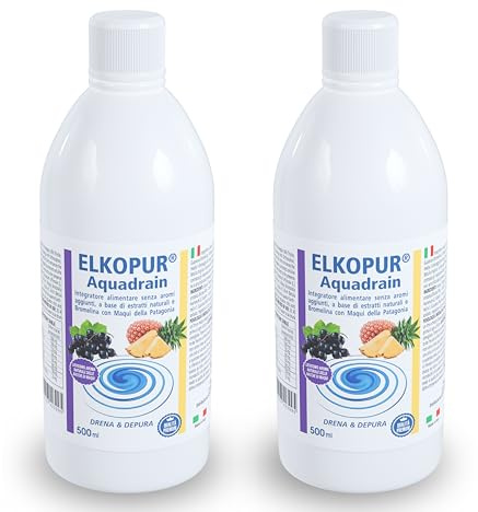 Elkopur Drenante Forte | OFFERTISSIMA (2 Drenanti) | Azione Detox Fegato e Intestino | L'unico con Maqui della Patagonia, Bromelina Forte Drenante, Cardo Mariano, Tarassaco, Orthosiphon