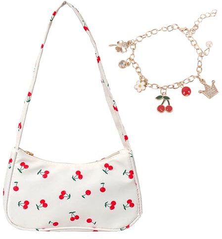 FOSDICK Borsa a Tracolla da Donna Bambina in Nylon, Borsetta Ragazza, 22x14x8,5cm Borsetta Bambina Y2K Shoulder Bag per Shopping Viaggio Festa Lavoro Datazione