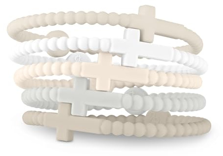Ryan & Rose Jesus Bracelets - Cross Silicone Bracelet (Serene, Small)