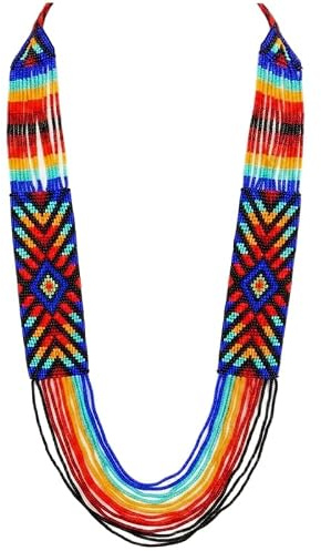 WORLD WIDE GEMS Collana Gerdan ucraina Rainbow Starburst con perline, gioielli tradizionali, filo di perline multicolore fatto a mano |WW_UKRN_0703