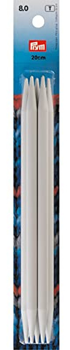Prym 8 Double Point Plastic Knitting Needles, 8mm