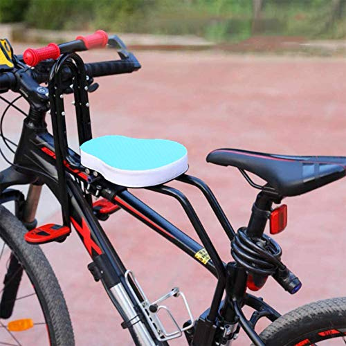 Siege Velo Enfant Avant | Sécurité Siège de Vélo Avant avec Accoudoir et Pédale | Siège Avant Coussin de Selle pour Enfant de 2 à 6 Ans, Max 50KG (Blue)