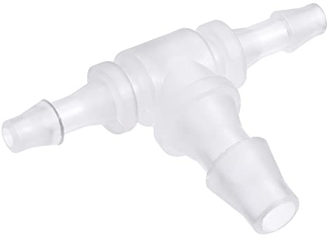 M METERXITY Barb Hose Fittings 4x6x4mm Transparent(T Shaped 3 Way) | Tee Plastic Pipe Connectors,Apply to Water Fuel