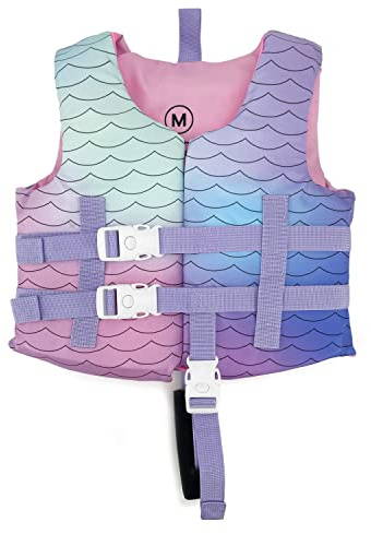 Silfrae Swimming Vest Flotation Jacket Swim Jacket Learn to Swim Device 30-50 lbs (Sparkling Scales)