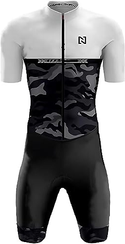 Homme Pro Trifonction Manches Courtes Sports de Plein Air Vêtements de Triathlon, pour Course À Pied, Natation, Cyclisme Body (TYP-3,L)