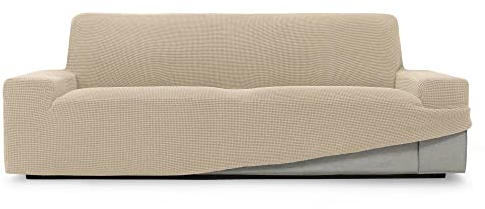 SOFASKINS® super elastischer überzug, Sofabezug 2 sitzer, atmungsaktiv, bequem und langlebig, Sofa überzug, Einfach anzubringen, Maße (140-180Cm), Farbe Beig