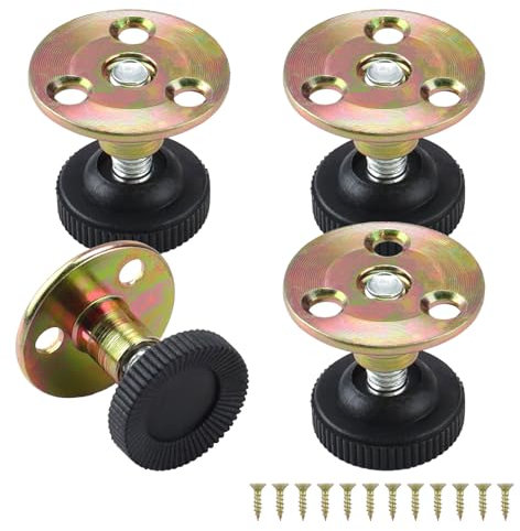 SPRHR HUANR Pied de Meuble Réglable en Hauteur 34-48 mm pour Armoires, Tables, Chaises, Canapés et Pieds de Lit - 4 Pièces