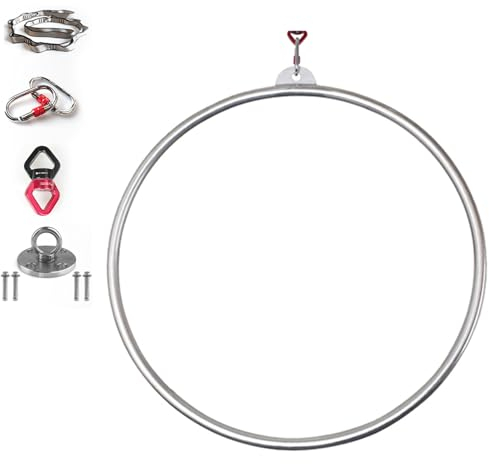 ExoticaBlend Aerial Hoop Kit de Cerceau Aérien Professionnel Lyra Hoop, 85 cm/90 cm, en Acier iInoxydable, équipement D'anneau Aérien à Point Unique, pour la Maison,85cm-2.5cm