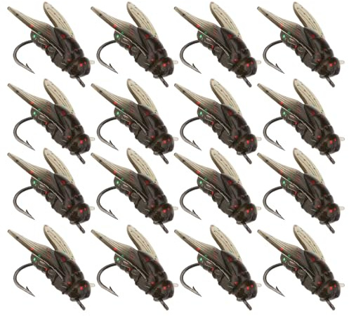 Create idea Lot de 50 appâts de pêche à la mouche Bionic - Appât souple - Couleur : petit hameçon - Appât de pêche à la mouche pour 4 à 6 chats - Noir - 20 mm