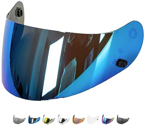 Everalo Visera Casco Compatible con HJC CS15 - FG15 - TR1 - FS11 - CLSP - CLST 2 - CSR1 - HQ1 - Pantalla Hjc hj09 Compatible (Azul)