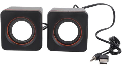Altoparlante da tavolo, altoparlante per PC cablato con jack da 3,5 mm, doppio binario, mini cubo USB stereo, audio portatile per computer portatile
