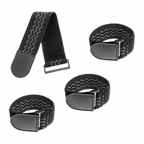 4 Pezzi Cinghie Elastiche Cinturini Elastici con Chiusure a Strappo Cinghia Fissaggio Antiscivolo per Biciclette Prolunghe Cavi Corde Rimorchi 47 x 5 cm