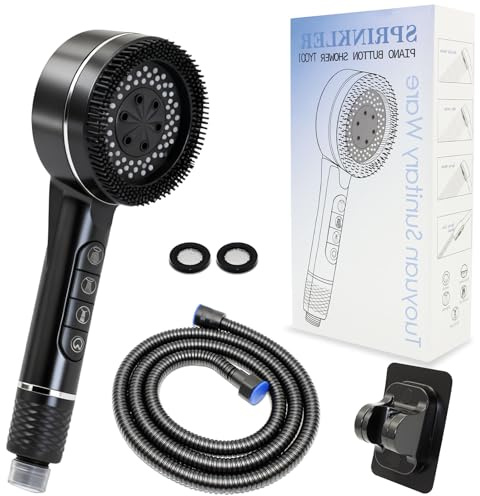 Cabezal de Ducha Multifuncional,4 Modos Alcachofa de Ducha con Filtro, Alcachofa de Ducha Ahorradora de Agua con Manguera de 1,5 M