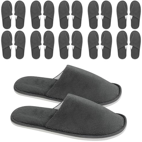 UHETLET 12 Pares Pantuflas Desechables Invitados, Zapatillas de casa InvitadosLavables, Pantuflas para Invitados para Hombre y Mujer, Zapatillas Antideslizantes para Hotel Spa Casa - Talla EU 36-44