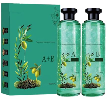 Tinte capilar de larga duración con aceites esenciales vegetales, set de tinte de larga duración, fórmula suave, apto tanto para hombres como para mujeres.