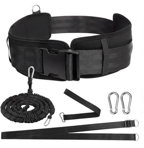 Ceinture de Natation pour Piscine, 4-12M Ceinture de résistance réglable, Élastique de Nage Piscine Plus Large 10 cm,Laisse d'entraînement de Solide, Laisse de Natation, Natation Stationnaire
