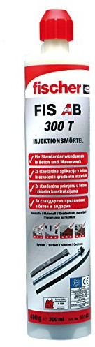 Mortier d'injection Fischer FIS AB 300 T avec homologation pour béton et murs, 300 ml, 535646, 535646