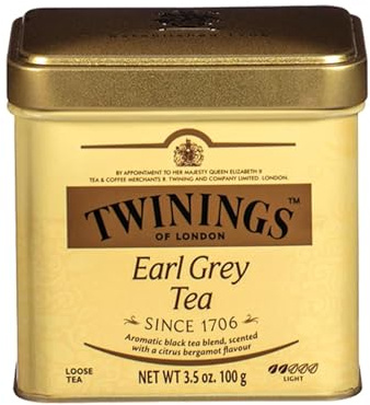 Twinings Earl Grey Loose Black Tea Tin, 3.53 Ounce Tin (Pack of 1)