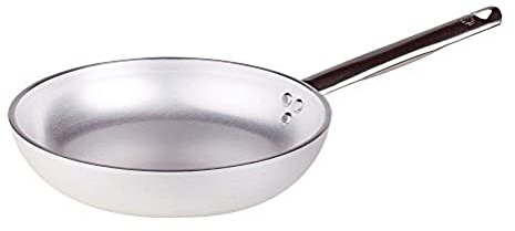Pentole Agnelli Linea Alluminio 5 mm Padella Radiante con Un Manico Inox, Argento, 36 cm