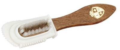 Langer & Messmer auswaschbare Raulederbürste mit Gummikopf zur einfachen Pflege Ihrer Nubuklederschuhe - Die Schuhbürste zur Velourslederpflege - Wildlederbürste in Schuhmacherqualität