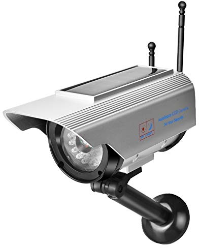 MAGT Kamera Attrappe, Solarenergie LED Dummy Kamera Outdoor Fake Überwachungskamera Sicherheit Dummy Dome Kamera