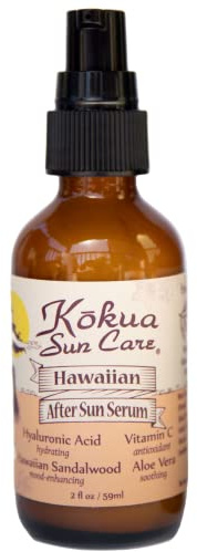 Kokua Sun Care After Sun Serum with Aloe Vera | 2oz | Hyaluronic Acid & Sandalwood | Vitiman C | After Sun Lotion, Aleo Vera Gel For Face, Sunburn Relief, Beach Vacation Essentials, Travel Size Lotion