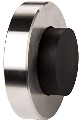 SOTECH Väggdörrstopp DISKOS Ø 58 mm höjd 20 mm massiv rostfritt stål anslagsdämpare med gummibuffert Ø 33 mm