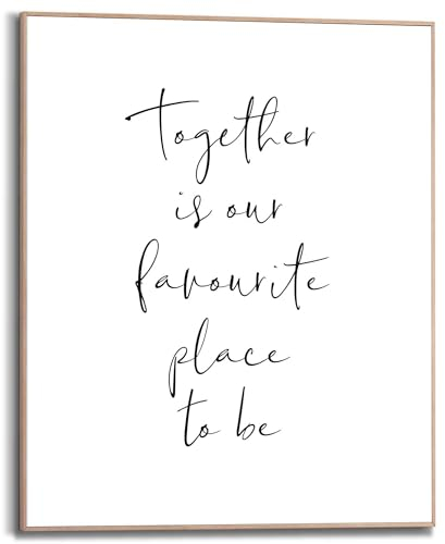 REINDERS Gerahmtes Bild, Zusammen, Schlafzimmer, Bilder, Wanddeko, Room Decor, MDF, Schwarz-Weiß, 50 x 40