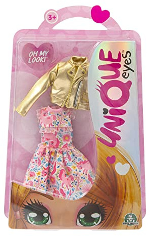 Unique Eyes - Blister Outfit 2 Glamour y Romántico, un Vestido Moderno, Colorido y de Moda, Siempre con Estilo, para niñas a Partir de 3 años, MYM13210, Giochi Preziosi, Modelos Surtidos, 1 Unidad
