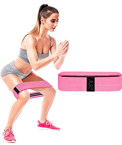 MSC Strong Resistance Bands for General Leg Exercises - Booty Bands/Gym accessories Workout Bands - Fabric resistance band Stretch Loops Band Anti Slip Elastic fitness equipment - (Med)