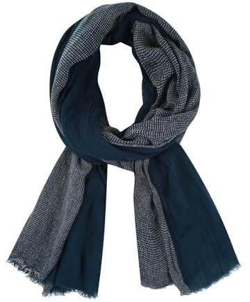 DAMILY - Bufanda para hombre, estilo plegado, a rayas, cómoda, de algodón y lino, para invierno, M