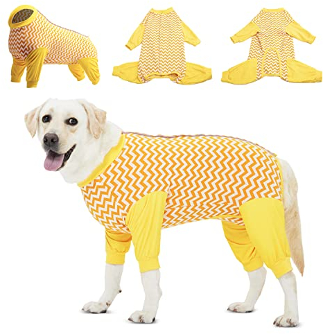 LovinPet Hunde-Genesungsanzug – Hunde-Body für Bauchwunde nach Operationen, Anti-Lecken, Bauchwunde, chirurgische Kleidung, postoperative Weste, E-Kragen, Alternative, gewelltes langes Bein, 3XL