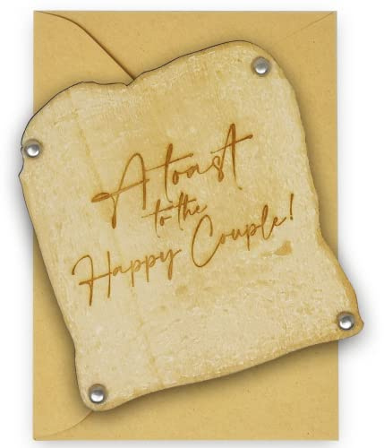 A Toast to the Happy Couple - Wooden Wedding Card that Looks like Toast!