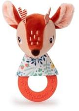 Lilliputiens - Hochet de dentition Stella le faon - Jouet sensoriel pour bébés avec anneau de dentition, bruit de papier et clochette - Apaise poussées dentaires - Dès 3 mois - 83483