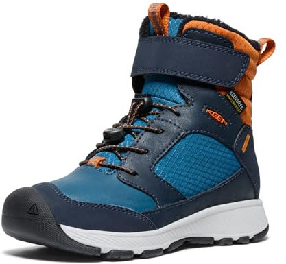 KEEN Unisex Kinder Skua Winter Wasserdicht Schneestiefel, Sky Captain Gold Flame, 24 EU