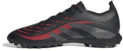 adidas Unisex Predator League Turf Football Boots, Core Black/Grey Four/Lucid Red, 43 1/3 EU