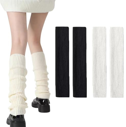 Scaldamuscoli da Donna,2 Coppie Scaldamuscoli Invernali Lavorati a Maglia, Scaldamuscoli da Donna in Maglia,Legwarmer Inverno Stivali,Gambe Scaldabagno le Donne