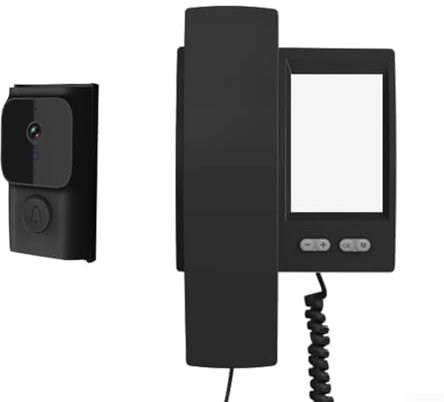 Interphone vidéo filaire de 8,9 cm, interphone bidirectionnel avec moniteur de dialogue pour maison et appartement (noir)