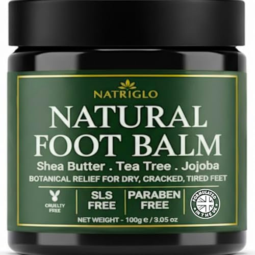 Organic Tea Tree Foot Balm for Dry Cracked Feet & Heels - Intensive Callus Remover & Foot Repair Cream with Shea Butter - Moisturizer for Rough Hard Skin & Cracked Heel Treatment for Men & Women
