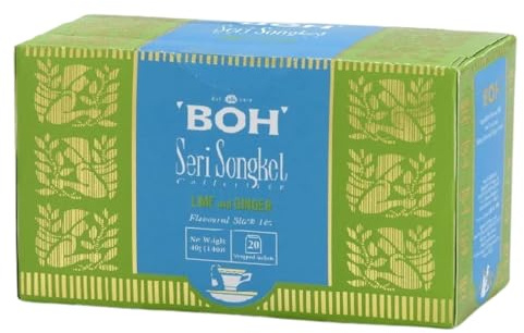 BOH Lima y Jengibre - Té Negro Aromatizado Lima y Jengibre - 20 Bolsitas Individuales - Sabor Especiado y Refrescante
