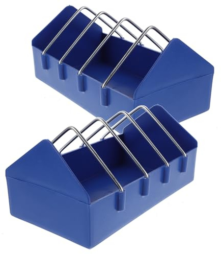 SEWACC Mangeoires pour Pigeons Séparateur Amovible en Plastique Bleu Lot de 4 et Fente Filaire, Grosse Capacité pour Alimentation sans Gâchis en Usage Extérieur et Ferme