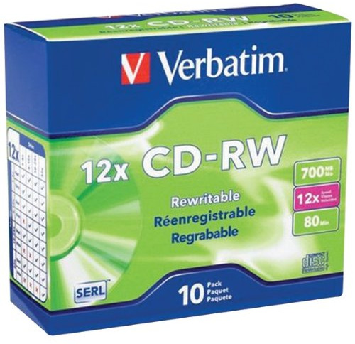 Memorex Blank Cd-Rw 4x Standard 80 Min 700 Mb Shrinkwrapped 10/Pack