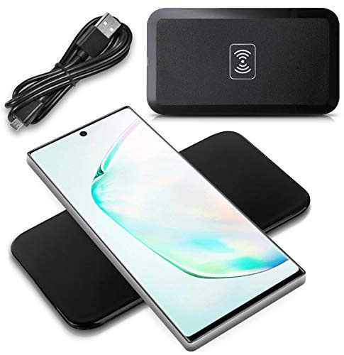 QI Kabellose Ladestation kompatibel für Samsung Galaxy Note 10 / Plus Wireless Charger Induktives Universal Schnellladegerät, Farbe:Schwarz