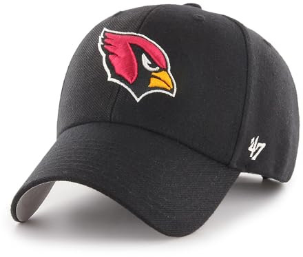 '47 NFL Arizona Cardinals MVP Unisex-Baseballkappe, Verstellbarer Klettverschluss, Einheitsgröße, Team Logo, Farbe Schwarz
