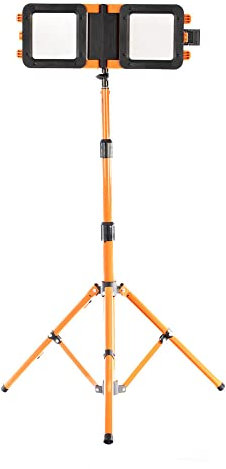 Vaunt 20W Rechargeable LED Folding Work Light with Tripod, 2000 Lumens, Cordless Adjustable Dual Site Floodlight, Camping Lights Outdoor Security Light for Yard, Emergency, Fishing, Hiking